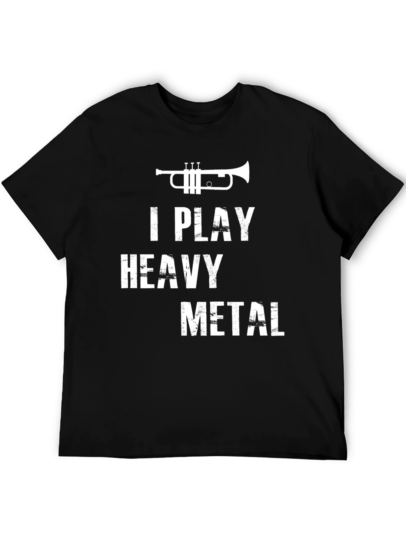 Black I Play Heavy Metal Trumpet Graphic Tee view 5