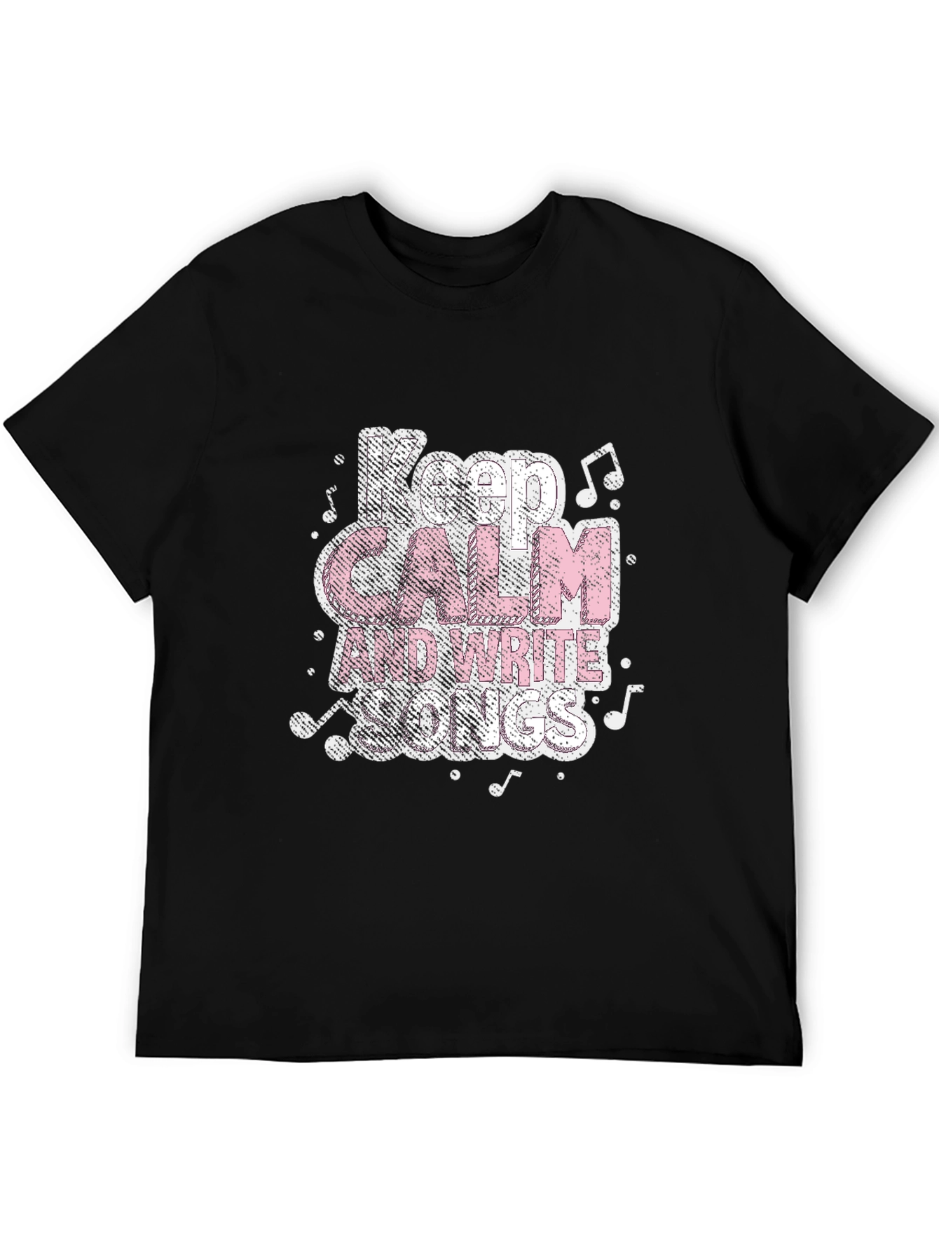 Black Keep Calm and Write Songs Black T-Shirt view 5