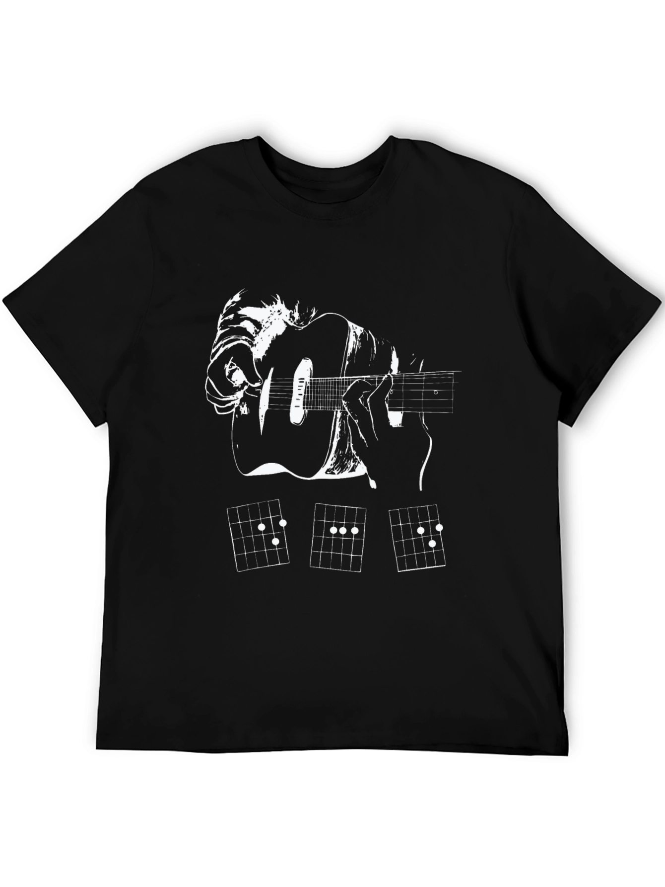 Black Guitar Chords T-Shirt - Music Lover Apparel view 5