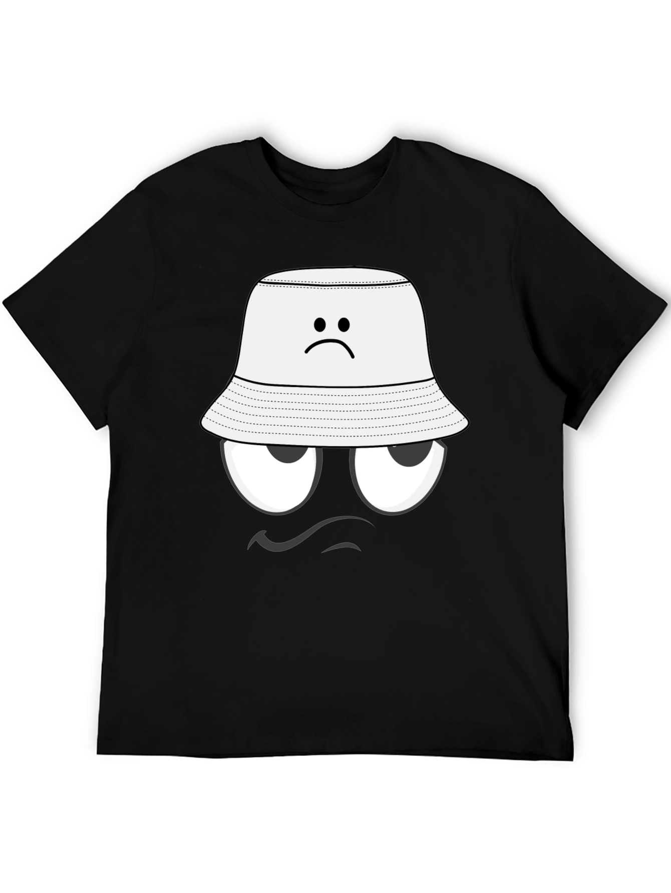 Black Humorous Grumpy Face T-Shirt view 5