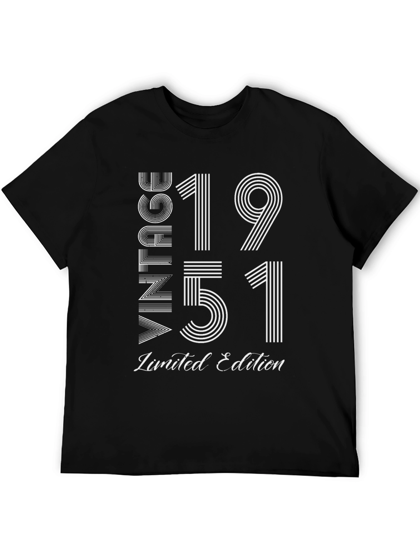 Black Vintage 1951 Limited Edition Birthday T-Shirt view 5