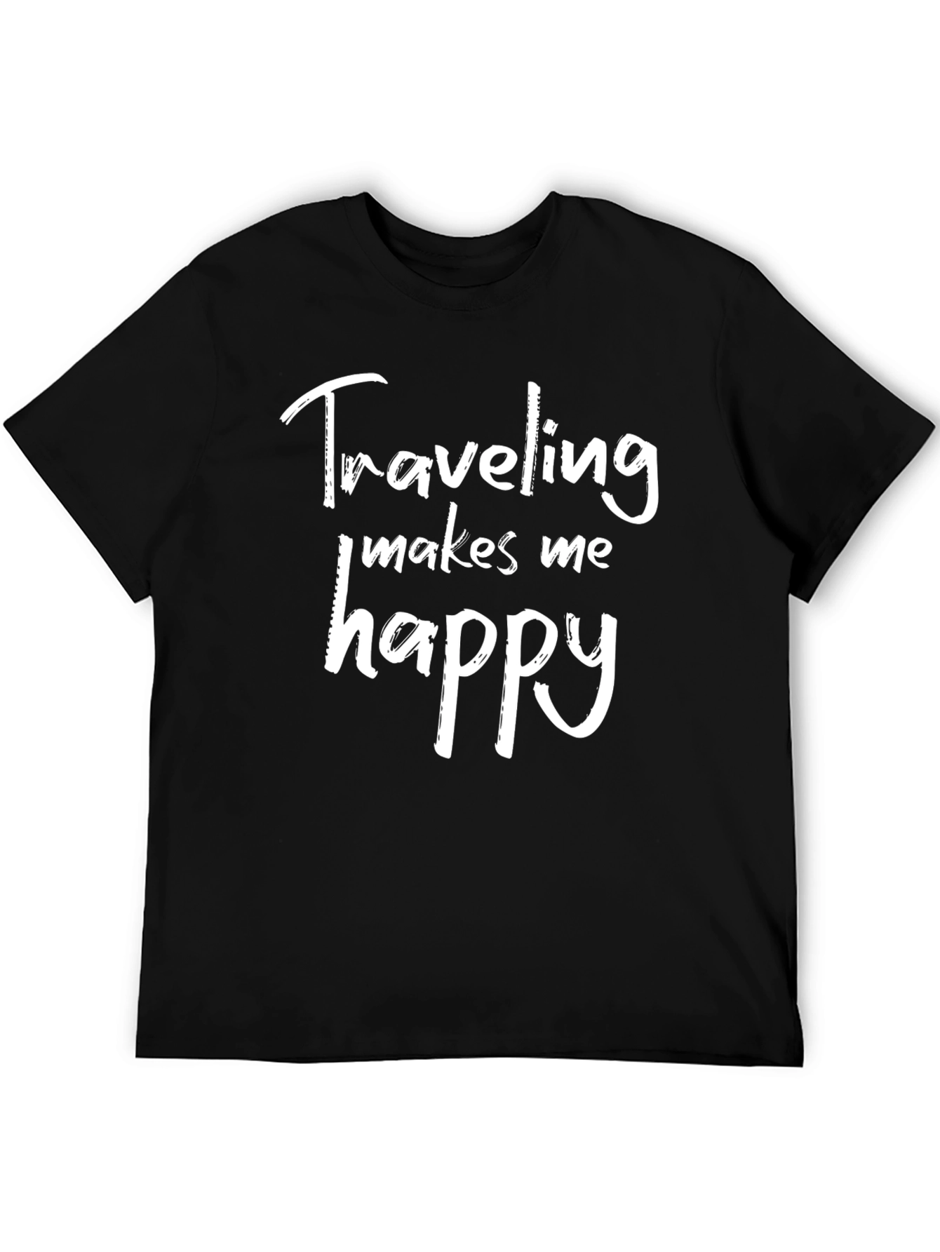 Black Traveling Makes Me Happy Tee view 5