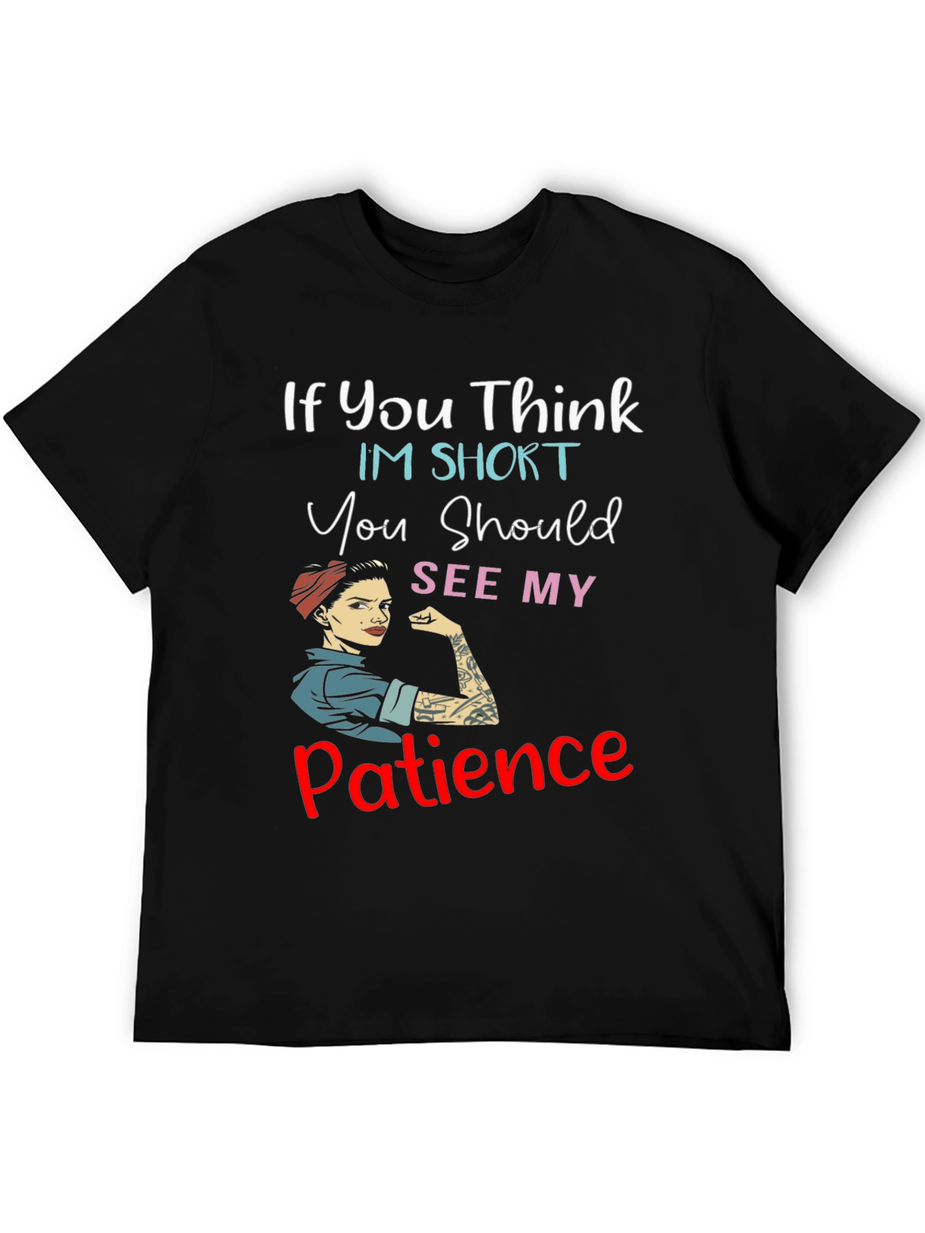 Black Funny Graphic Tee: My Patience T-Shirt view 5