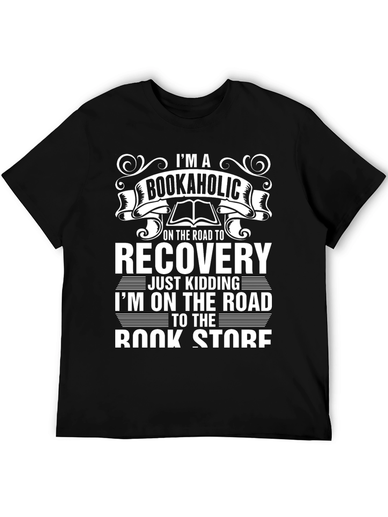 Black Bookaholic T-Shirt Funny Reader Novelty Tee view 5