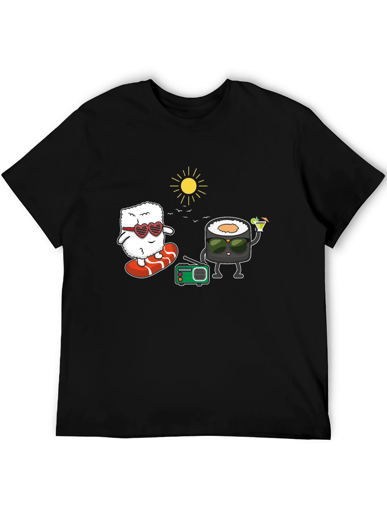 Black Sushi Fun T-Shirt - Beach Vibes view 5