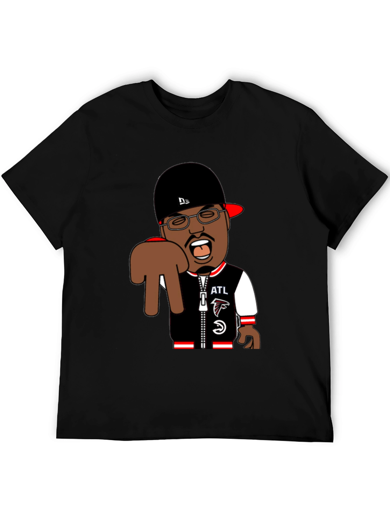 Black Cartoon Character Atlanta Falcons T-Shirt view 5
