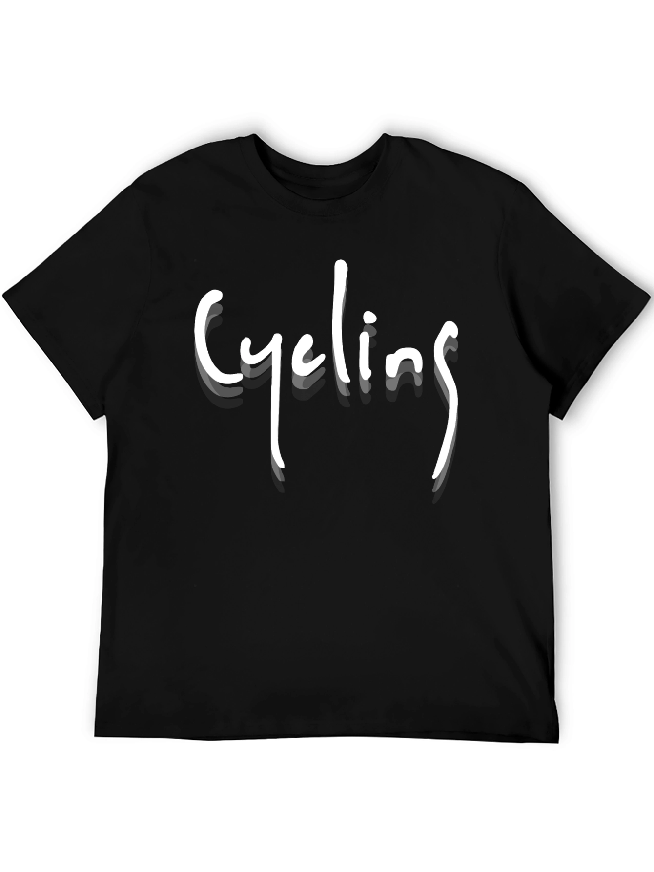 Black Cycling T-Shirt - Black Cotton Blend Tee view 5