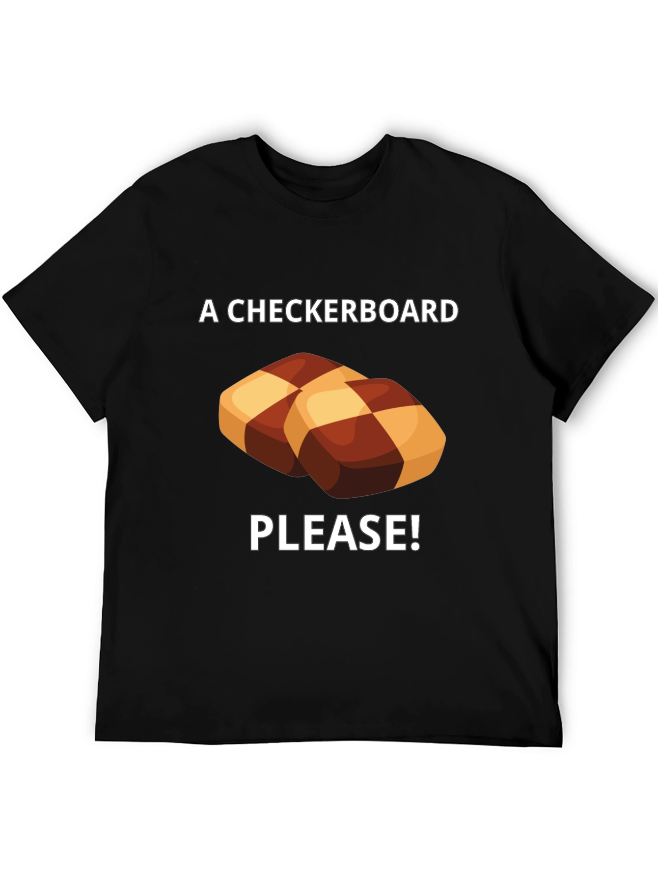 Black Checkerboard Cookie Please! Graphic Tee view 5