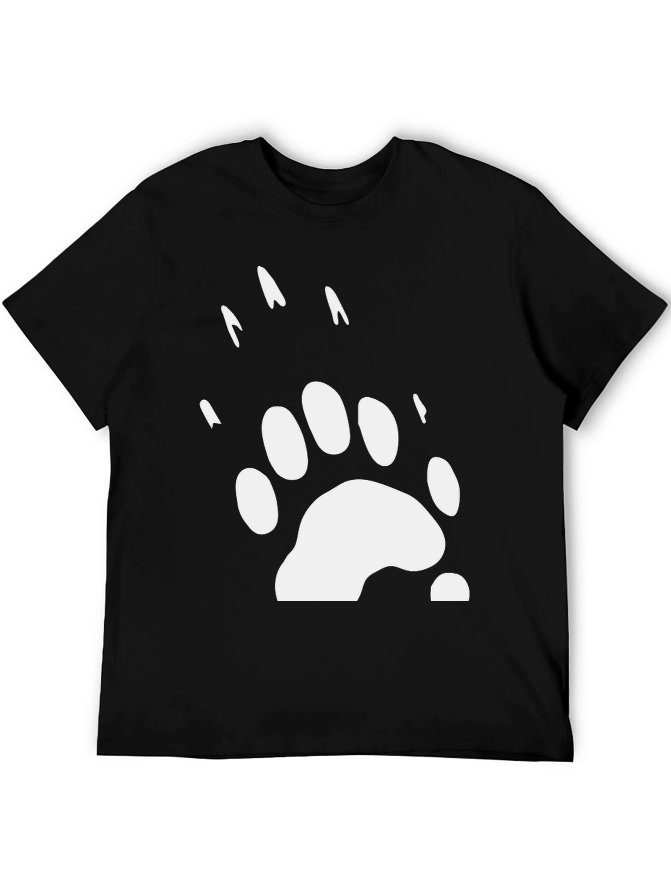 Black Bear Paw Print Graphic Tee - Black view 5