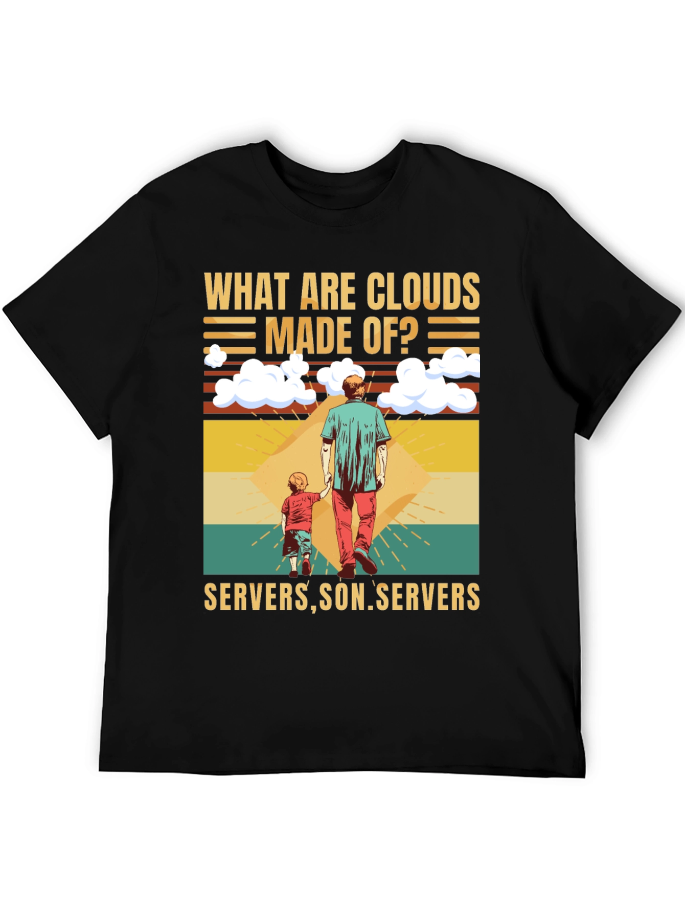 Black Cloud Made of Servers Funny T-Shirt view 5