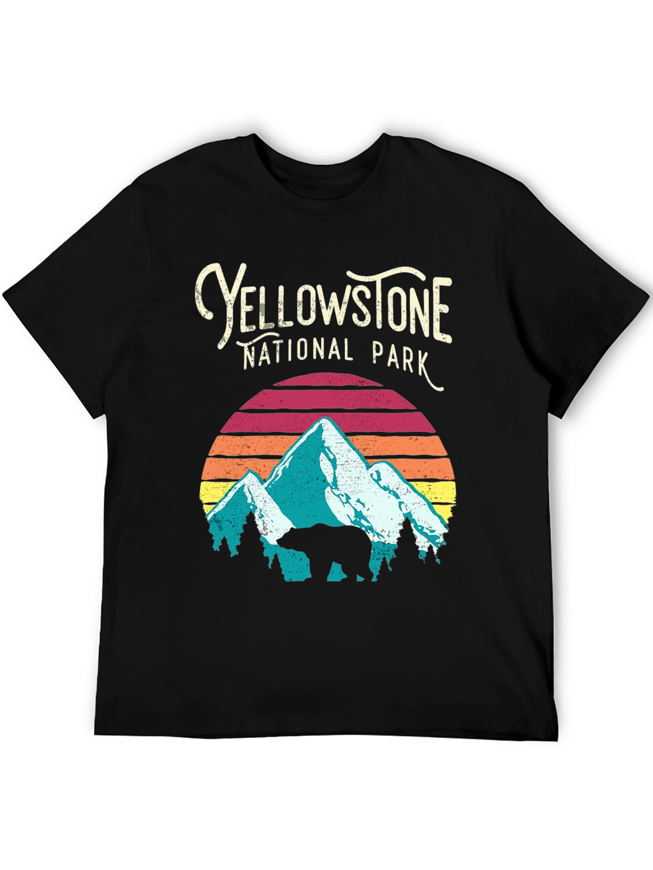 Black Yellowstone National Park Bear Graphic T-Shirt view 5
