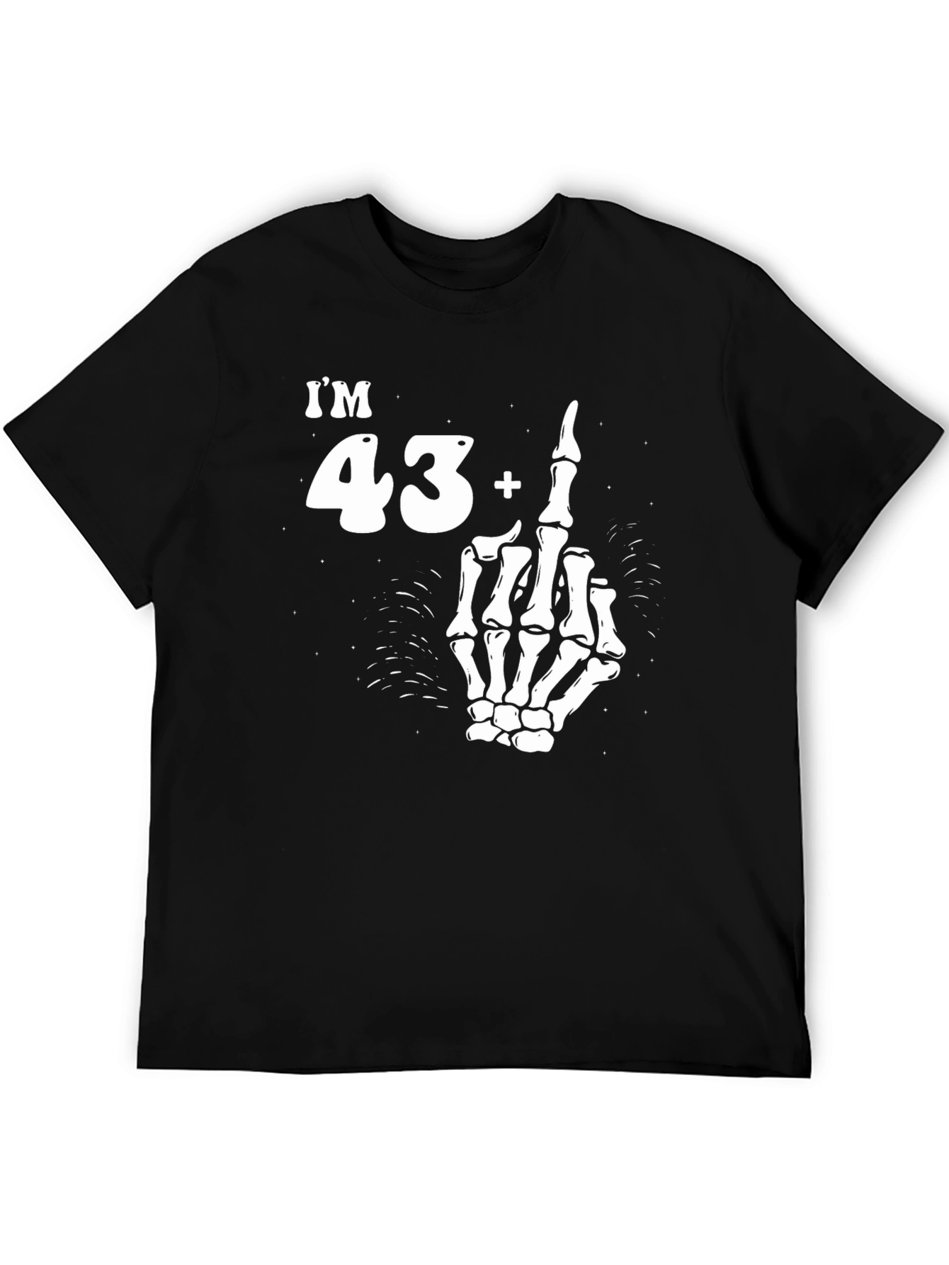 Black Funny 43+1 Skeleton Hand Graphic Tee view 5