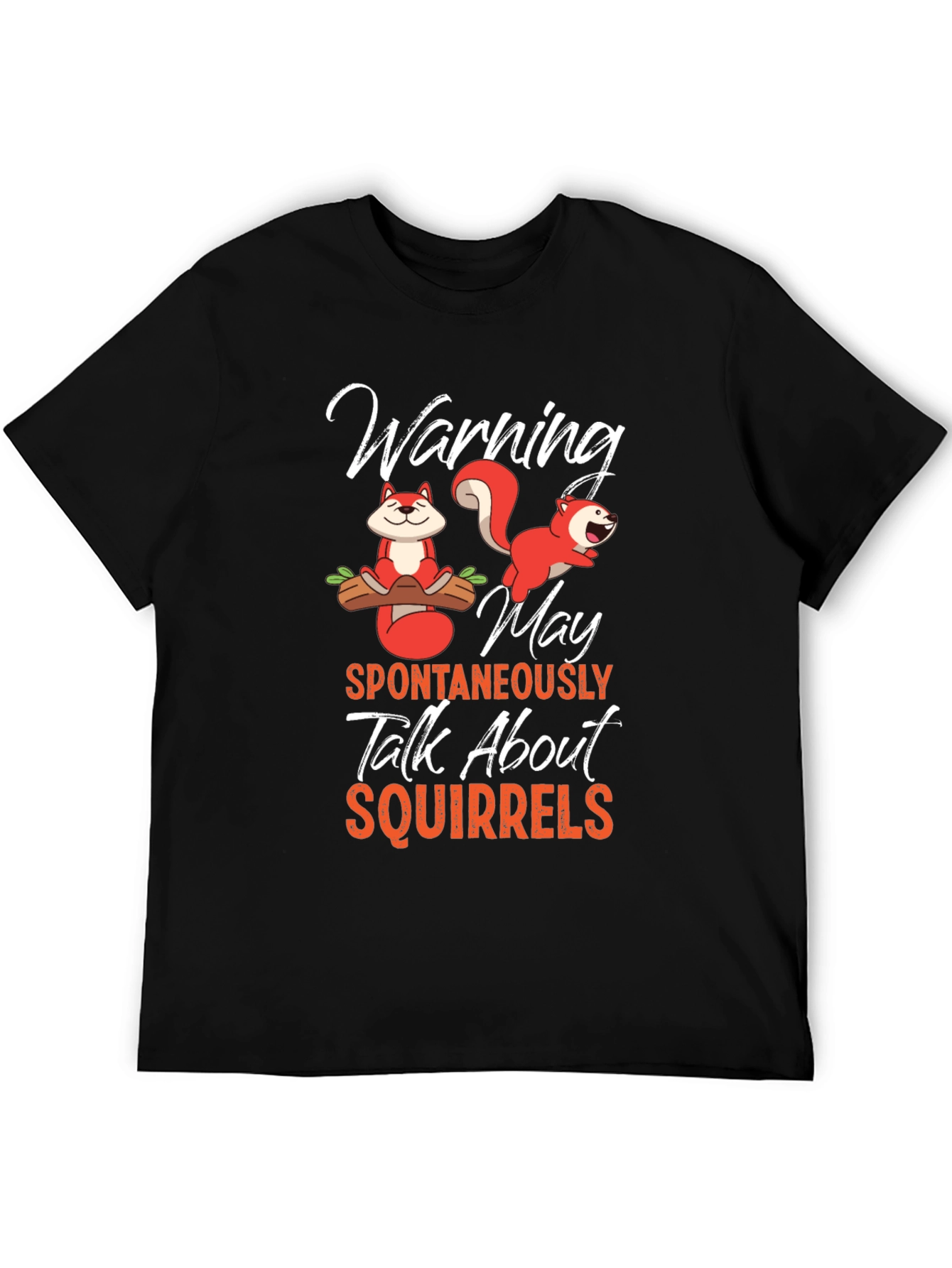 Black Funny Squirrel Graphic T-Shirt view 5