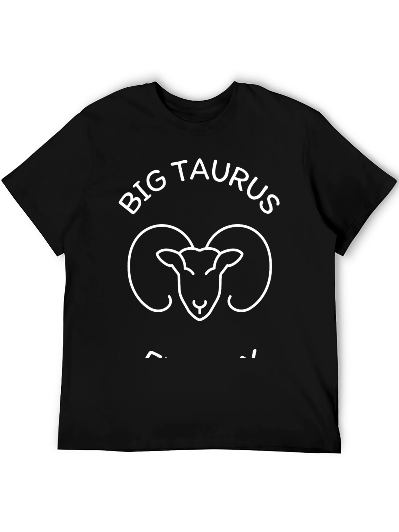 Black Big Taurus Zodiac Graphic Tee - Black Cotton T-Shirt view 5
