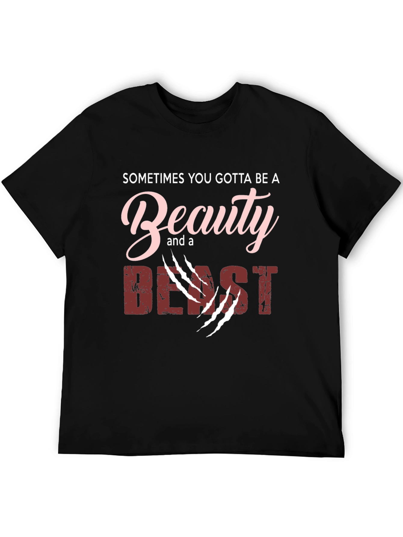 Black Beauty and Beast Graphic Print T-Shirt view 5