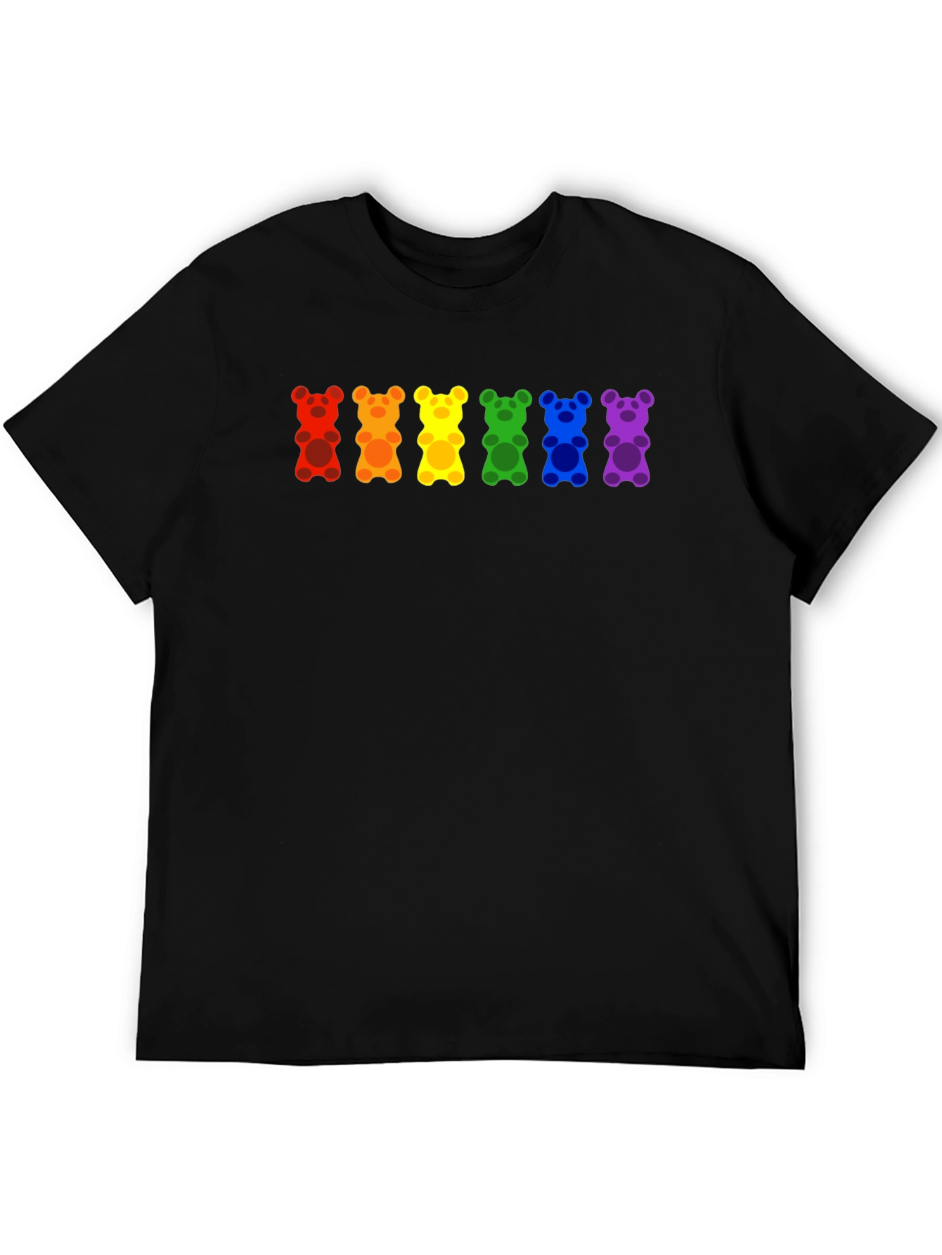 Black Rainbow Gummy Bear Pride T-Shirt view 5