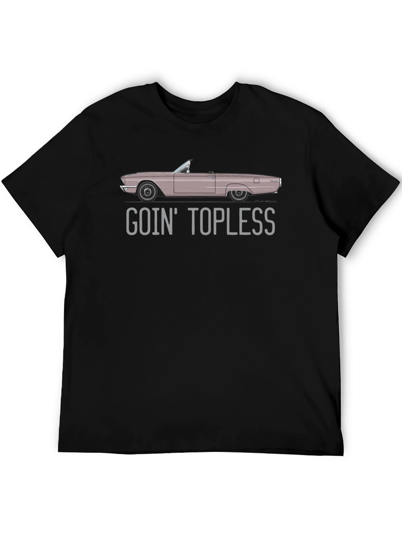 Black Goin' Topless Convertible Car Graphic Tee view 5