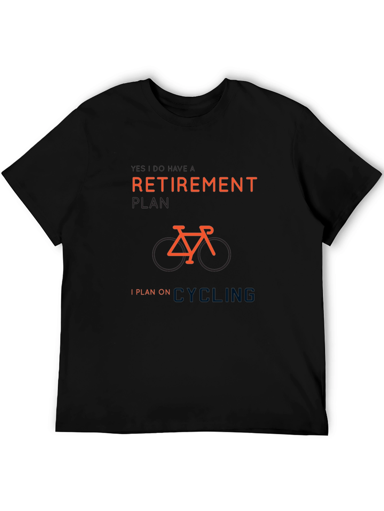 Black Retirement Plan Cycling T-Shirt view 5