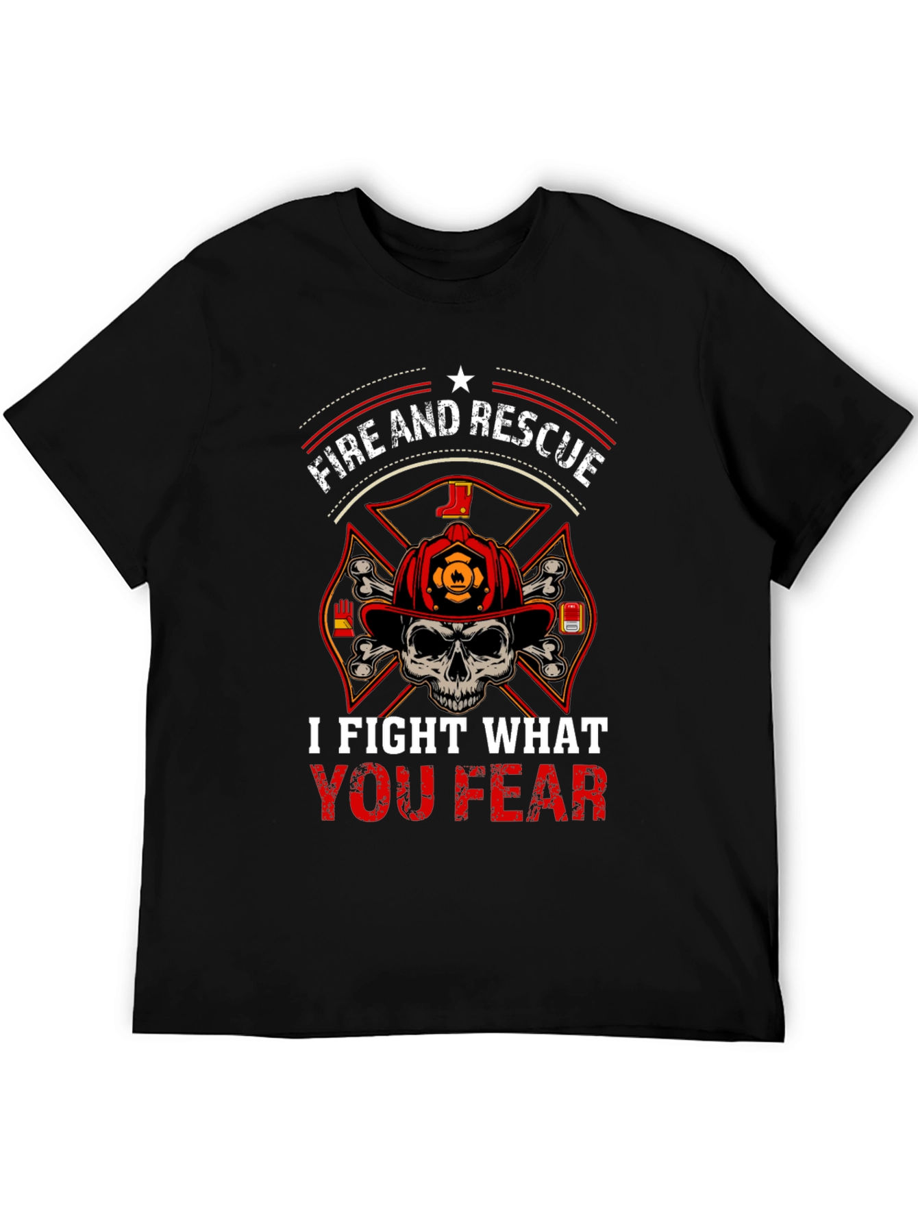 Black Fire and Rescue T-Shirt - I Fight What You Fear view 5