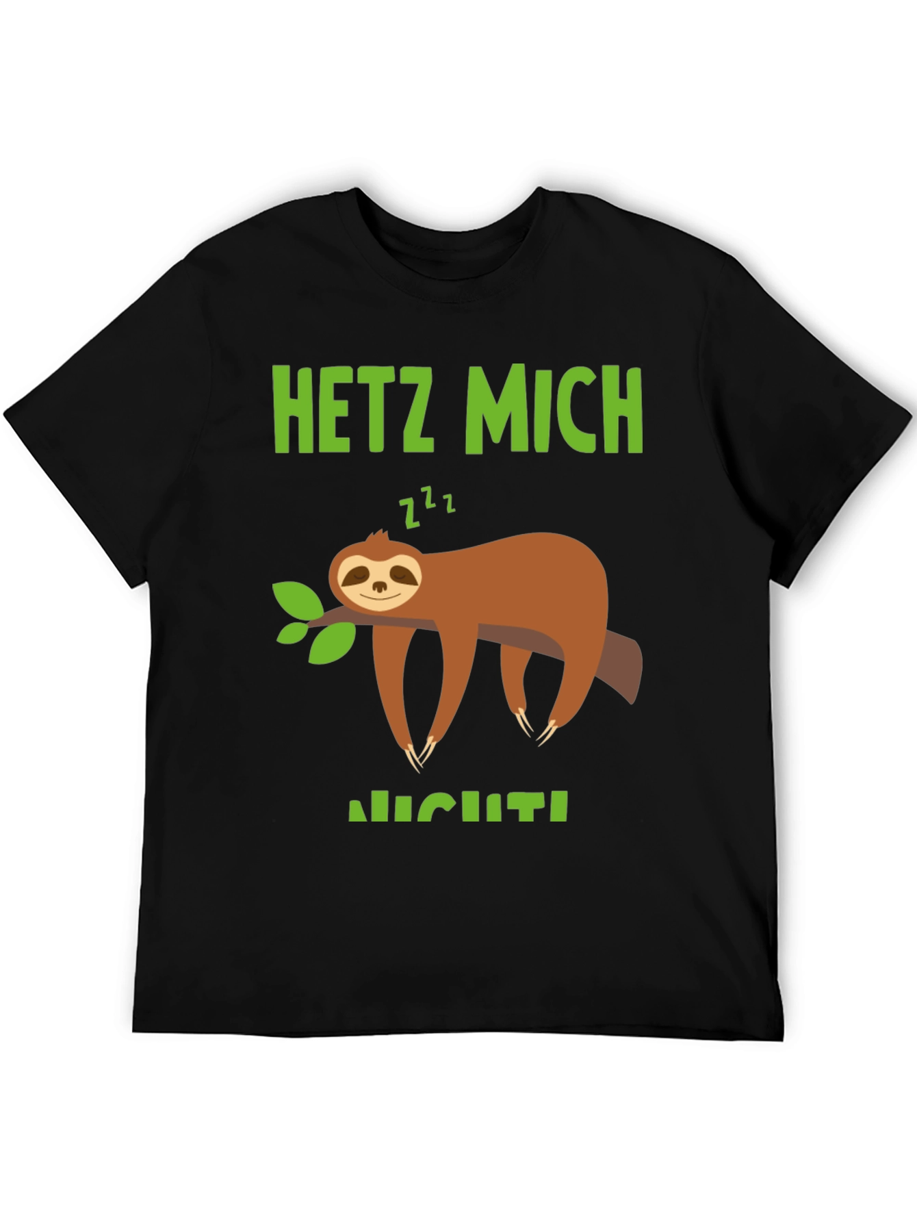 Black Relaxed Sloth Graphic Tee - Hetz Mich Nicht view 5