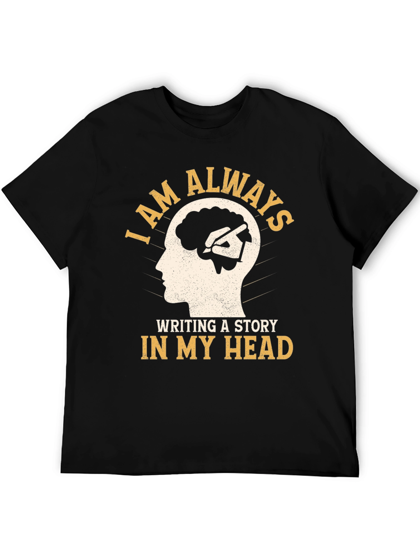 Black Creative Mind T-Shirt - Always Writing a Story view 5