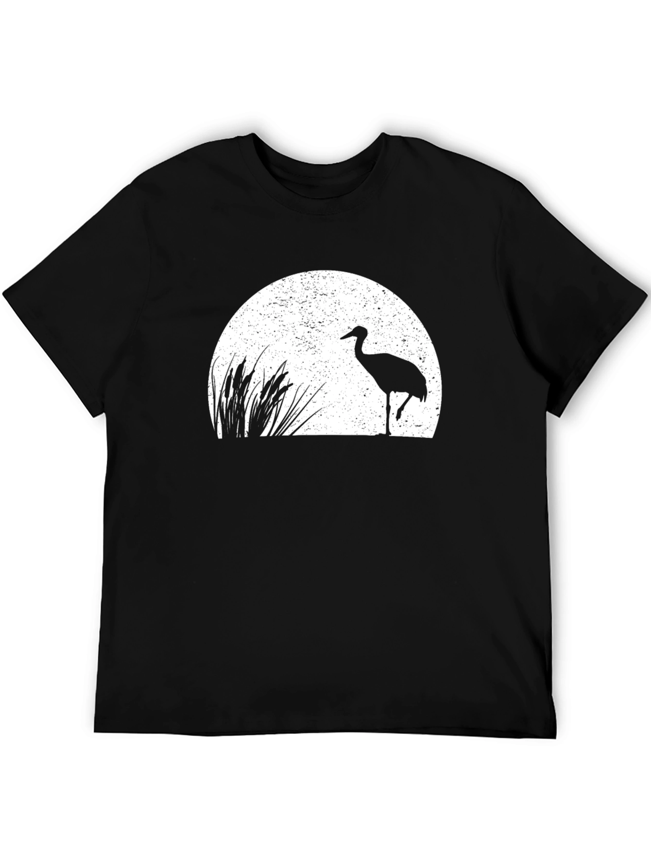 Black Crane Silhouette Graphic Tee - Black view 5