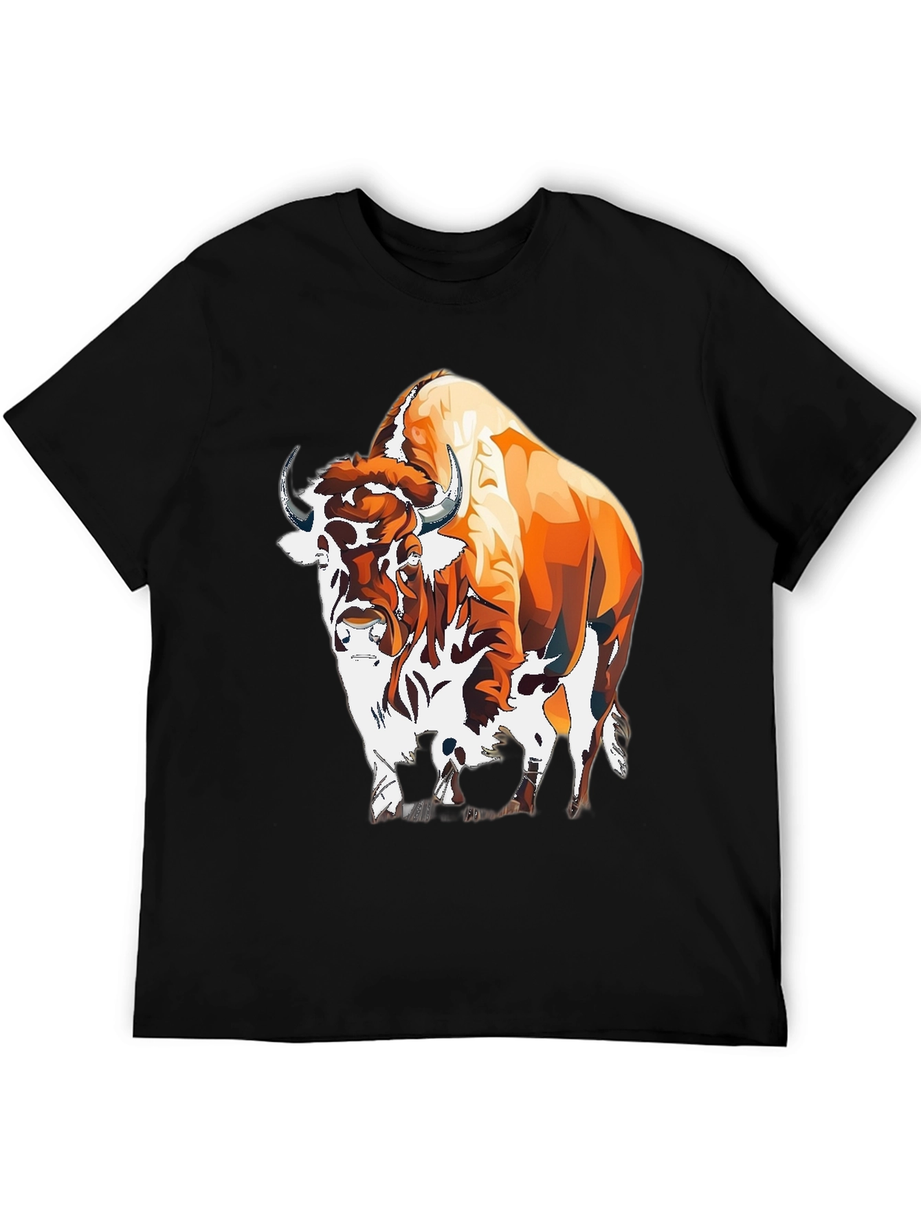 Black Bison Graphic Tee - Bold Animal Print view 5