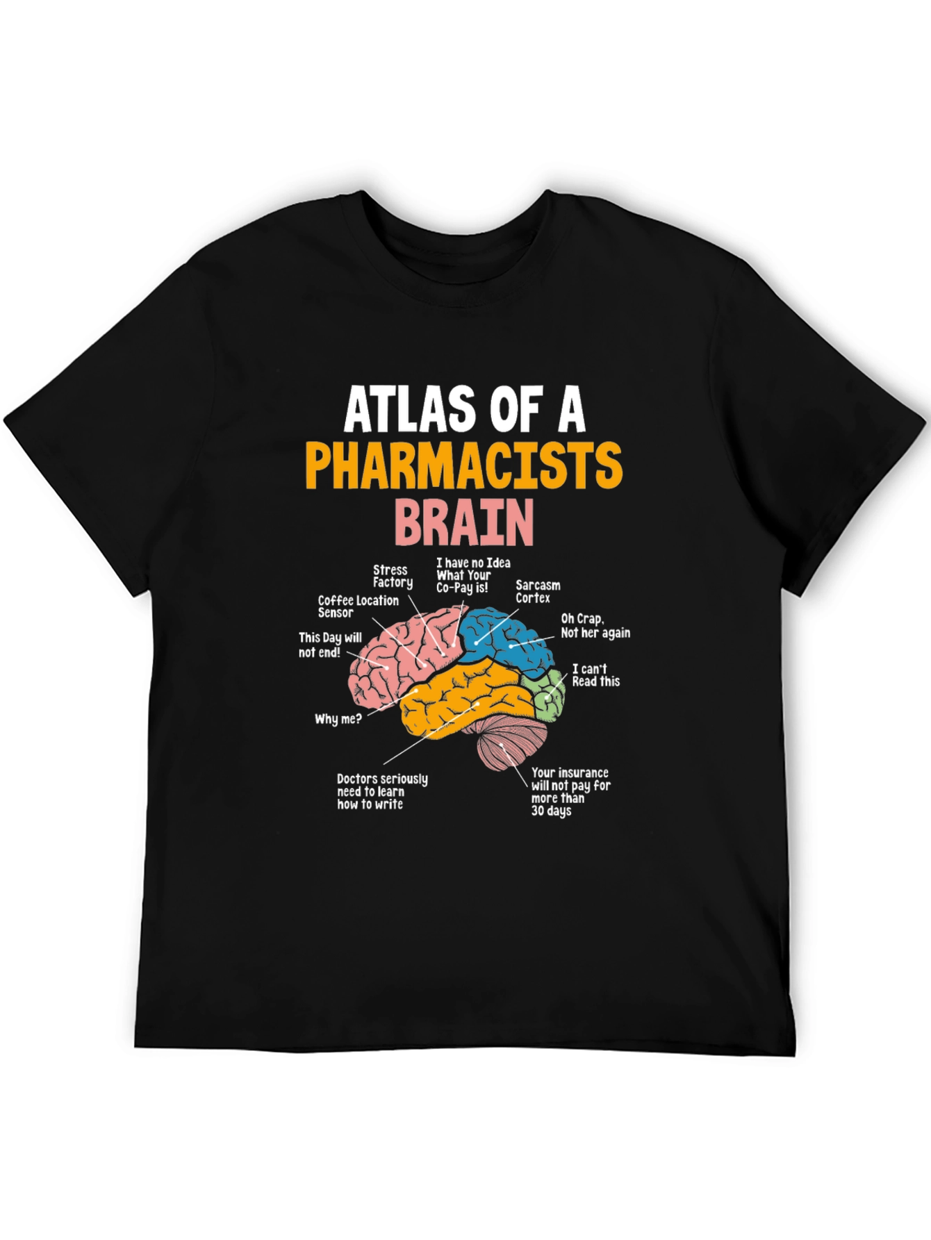 Black Pharmacist Brain Atlas Graphic Tee - Funny Gift view 5