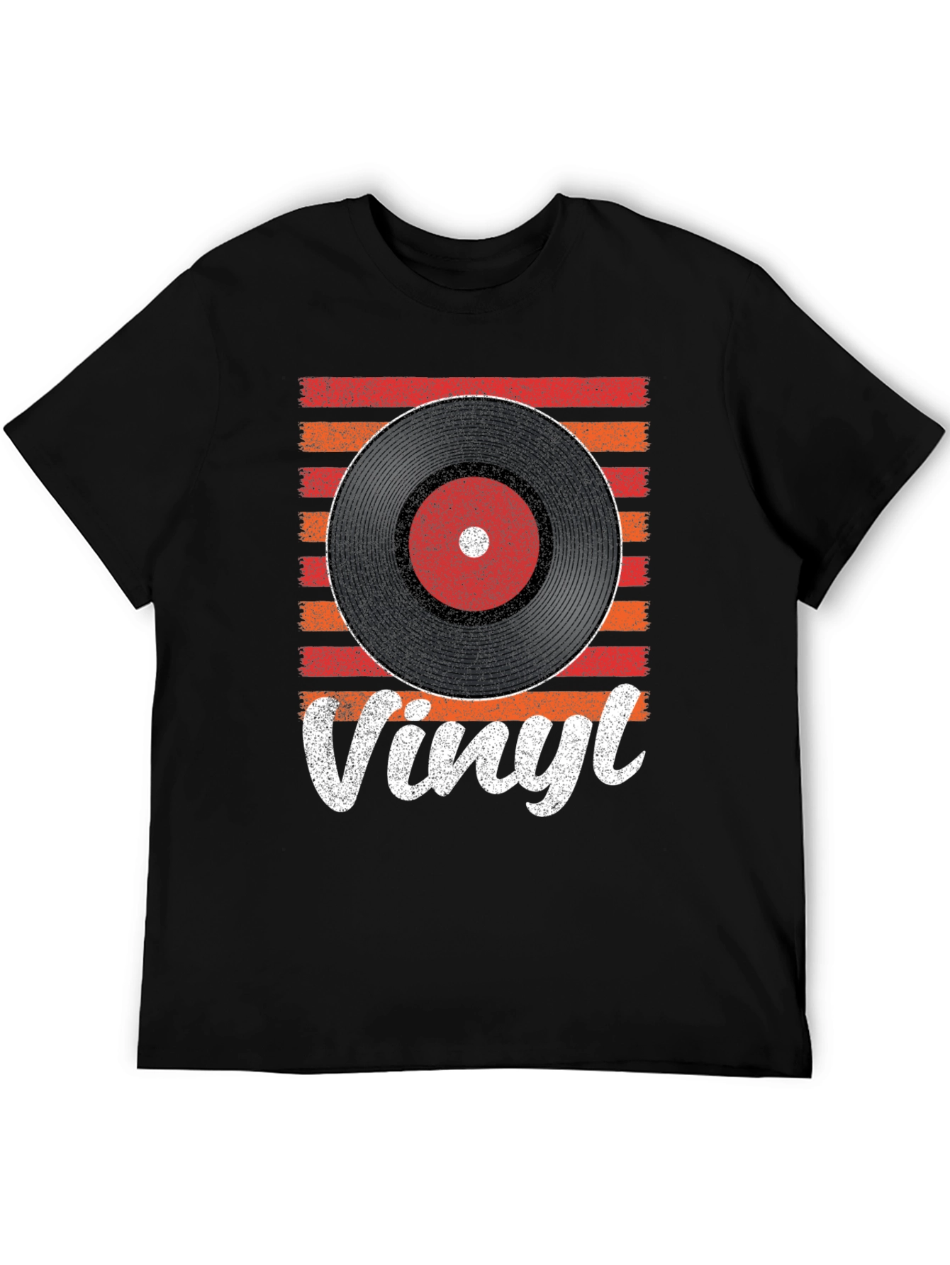 Black Vintage Vinyl Record Graphic Tee - Retro Music Lover Shirt view 5