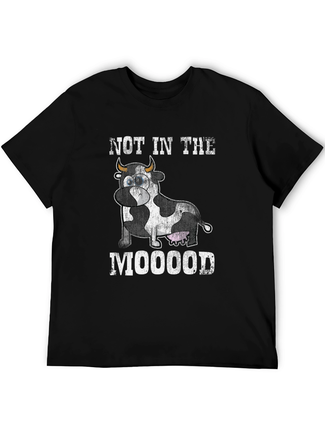Black Not In The Mooood Cow Graphic Tee view 5