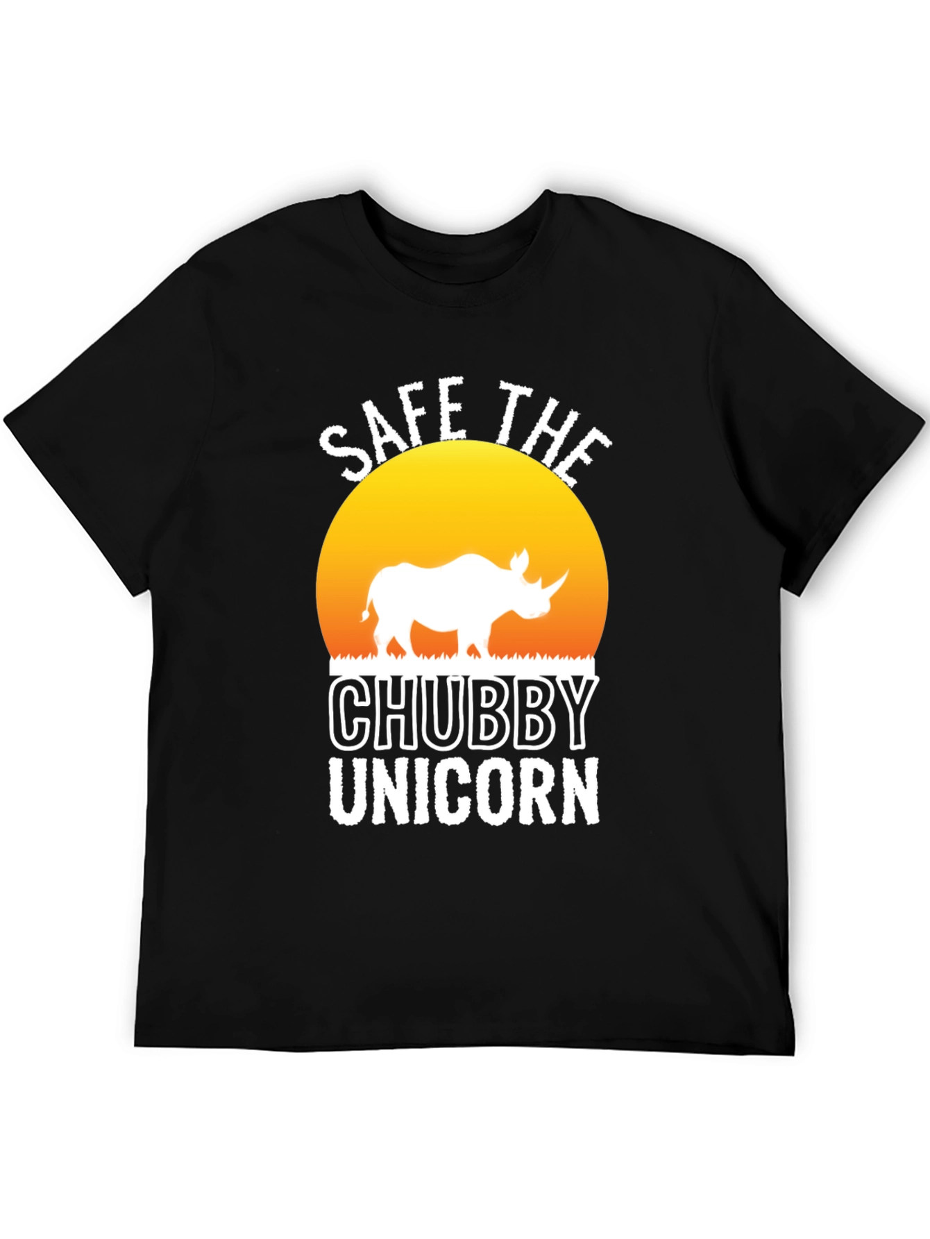 Black Save the Chubby Unicorn Black T-Shirt view 5