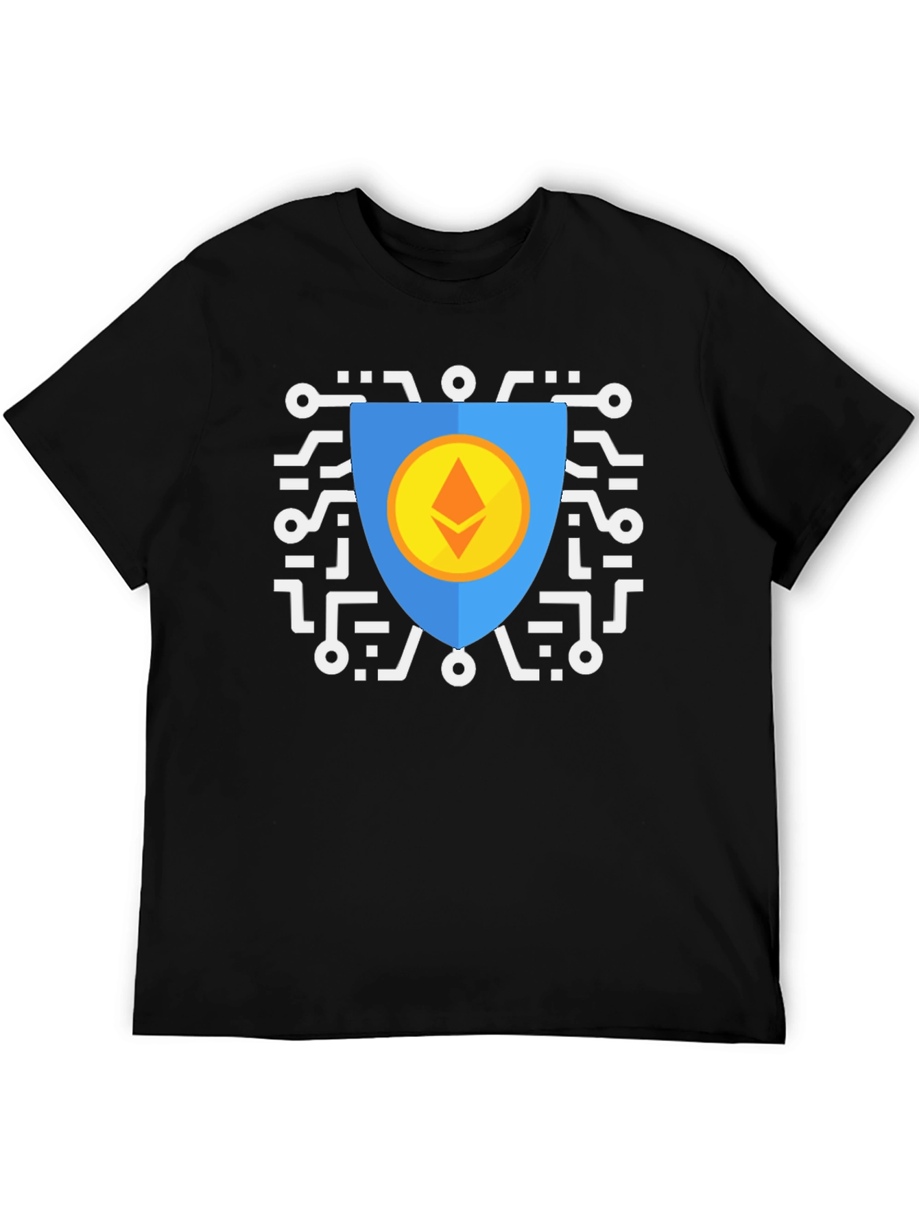 Black Ethereum Shield Graphic T-Shirt view 5