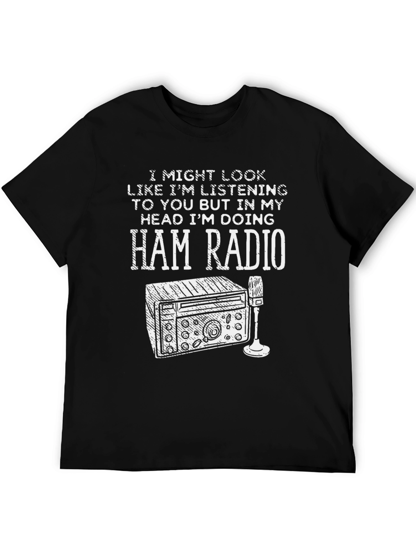 Black Ham Radio Enthusiast T-Shirt view 5