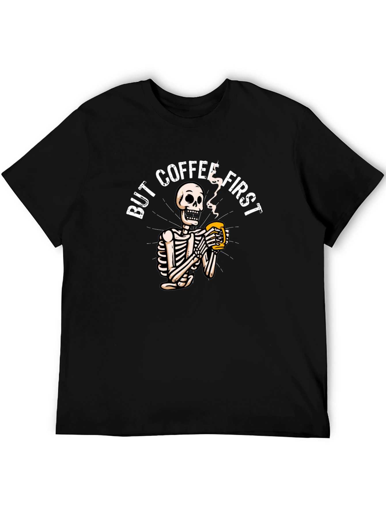 Black But Coffee First Skeleton Graphic Tee view 5