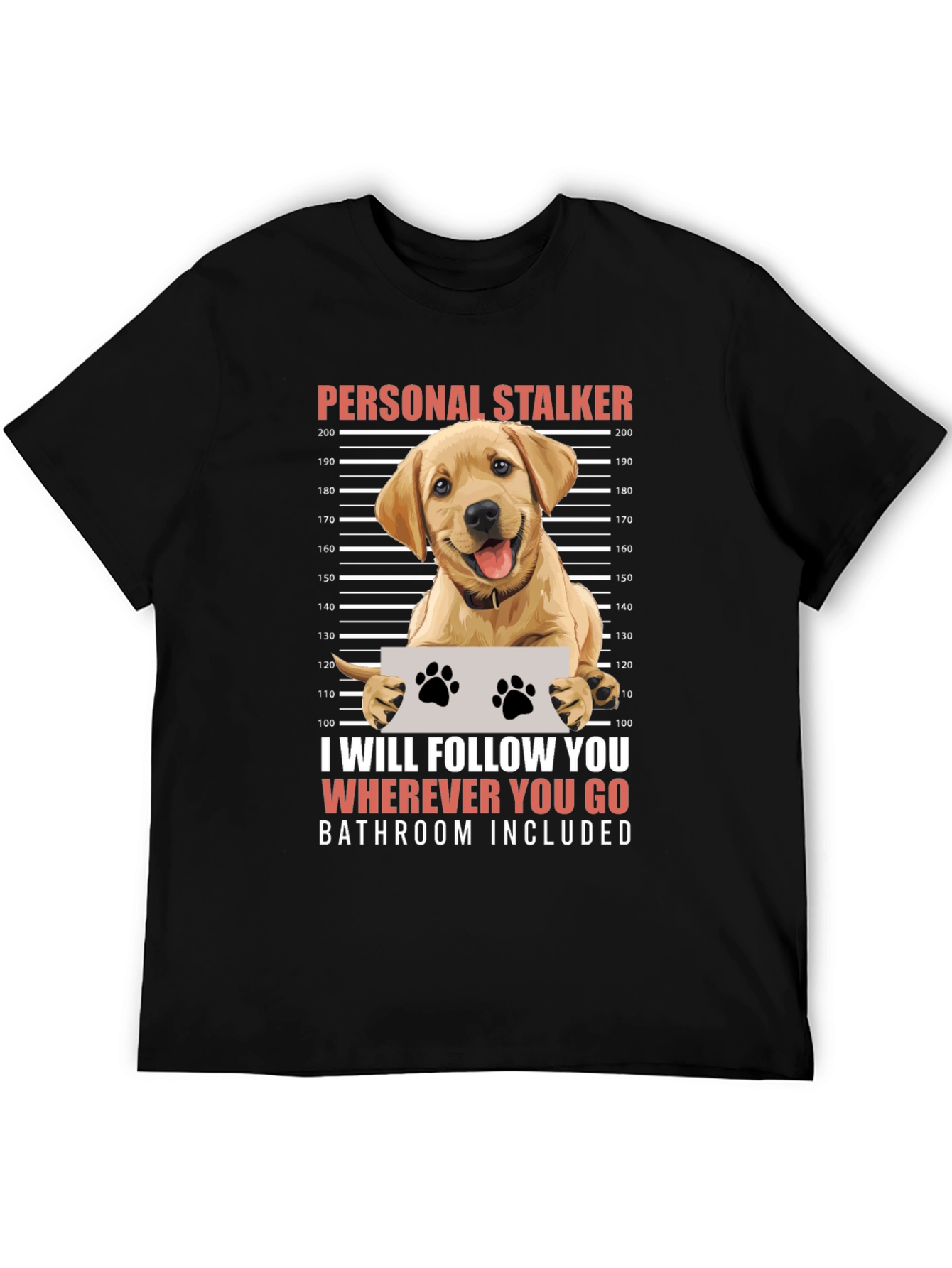 Black Personal Stalker Dog Humor Graphic Tee view 5