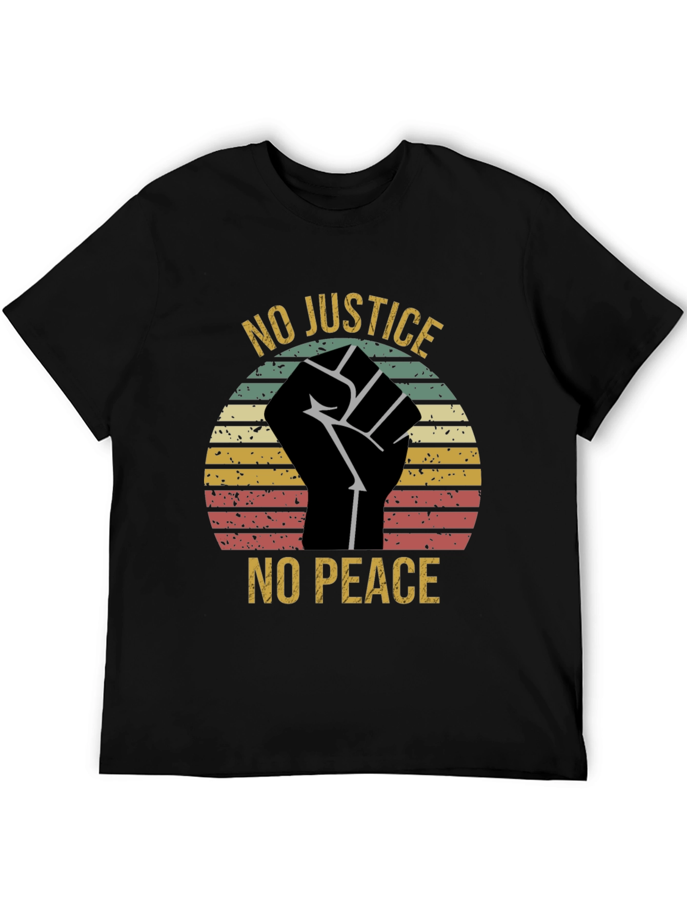 Black No Justice No Peace Graphic T-Shirt view 5