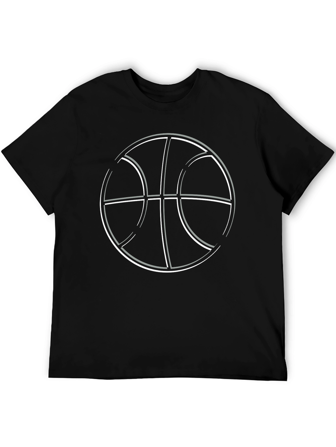 Black Basketball Graphic Tee - Black Cotton T-Shirt view 5