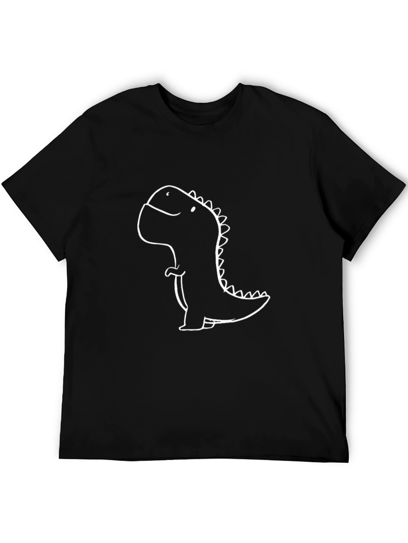 Black Cute Dinosaur Graphic T-Shirt - Black view 5