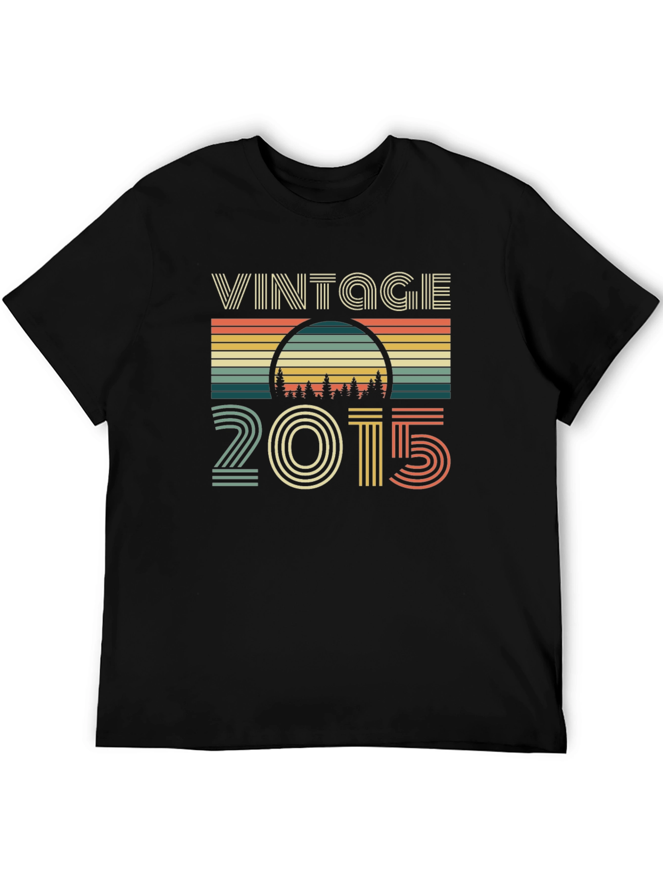 Black Vintage 2015 Retro T-Shirt view 5
