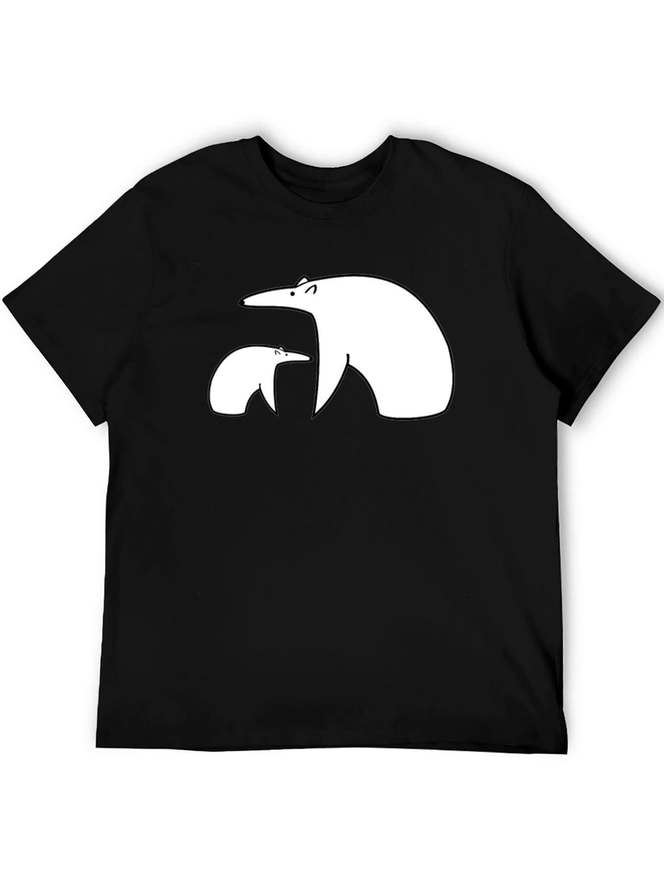 Black Polar Bear Graphic Tee - Black Casual Shirt view 5
