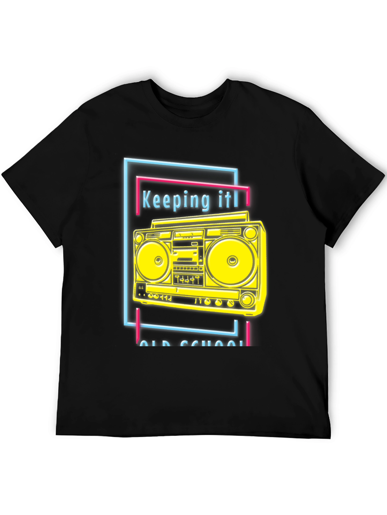 Black Retro Boombox Graphic Tee - Keeping It Old School view 5
