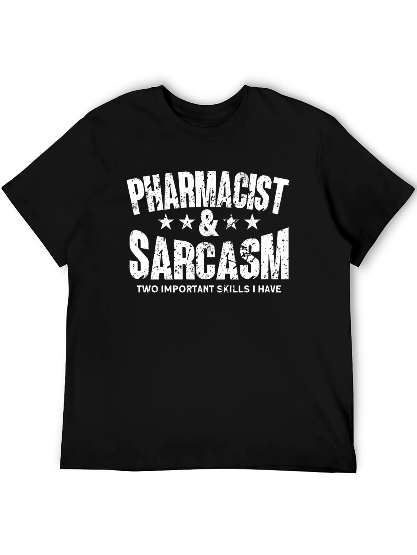 Black Pharmacist & Sarcasm Black T-Shirt view 5