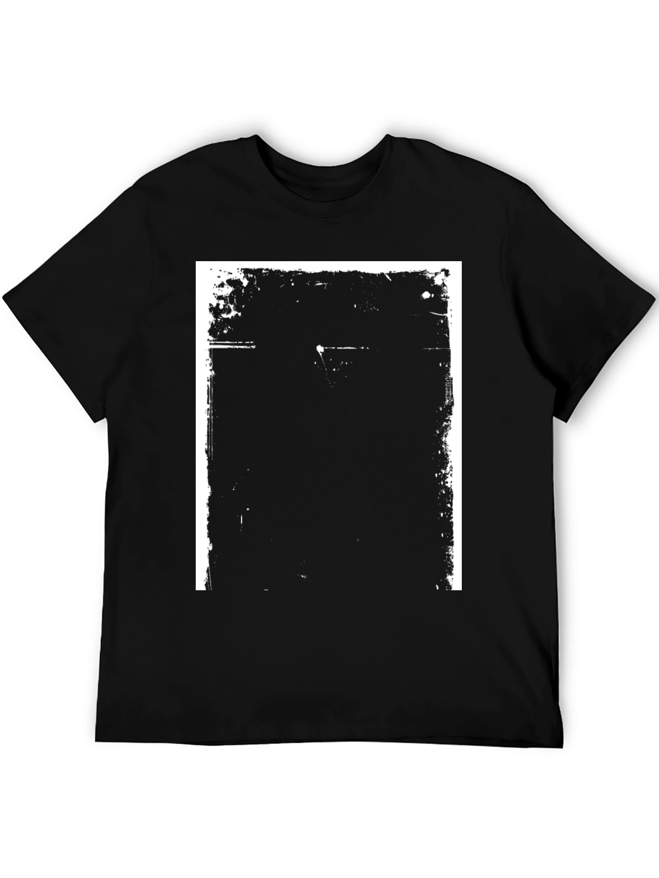 Black Distressed Graphic Print Black T-Shirt view 5