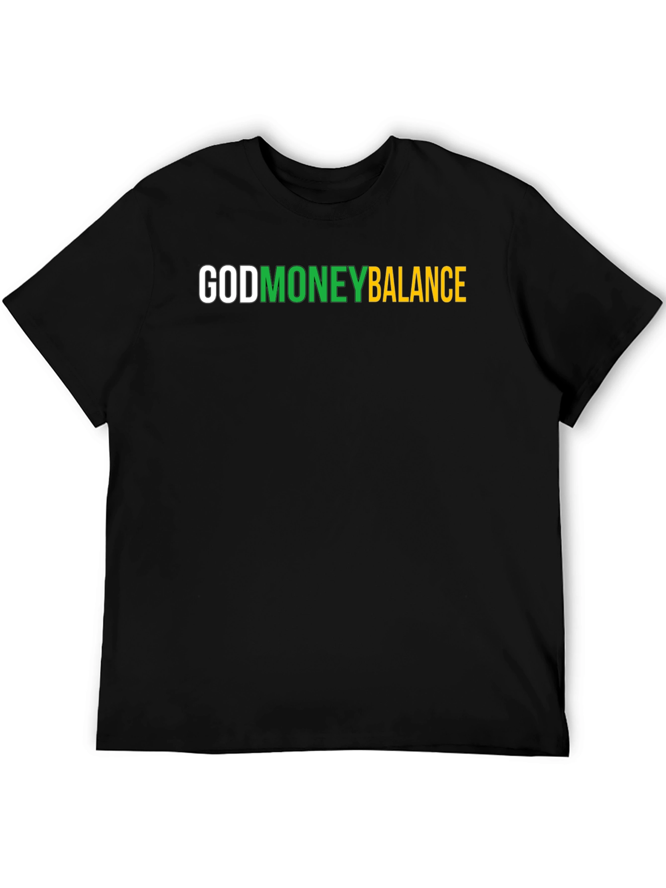 Black God Money Balance Graphic Tee - Stylish Black T-Shirt view 5