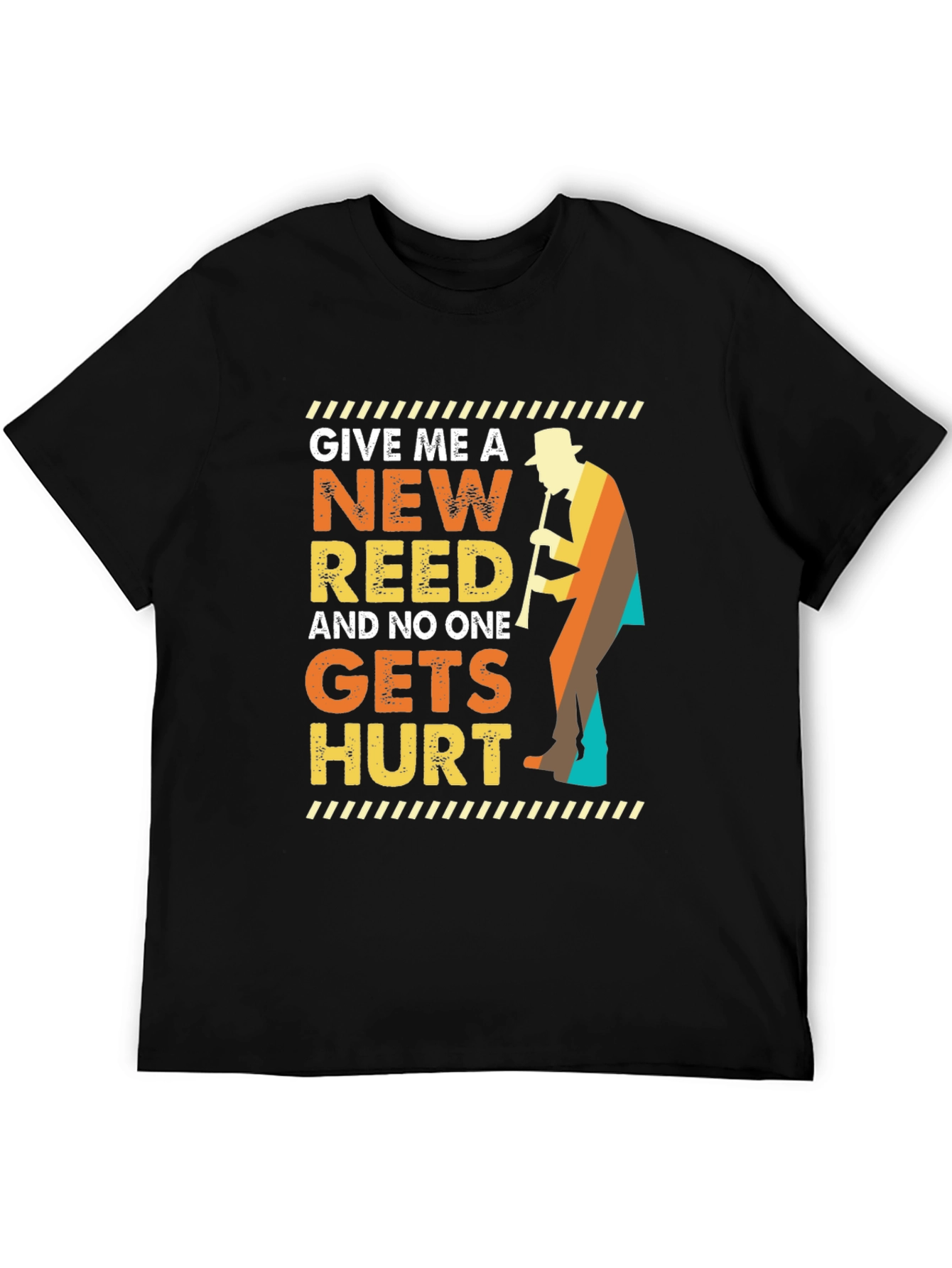 Black New Reed T-Shirt Musician Humor view 5