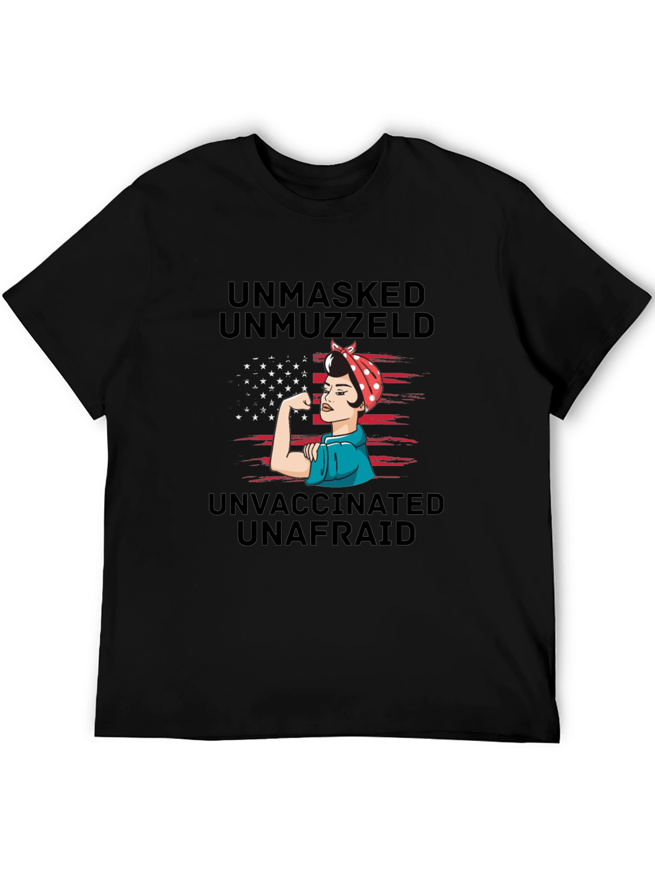 Black Unmasked Unmuzzled Unafraid Graphic Tee view 5