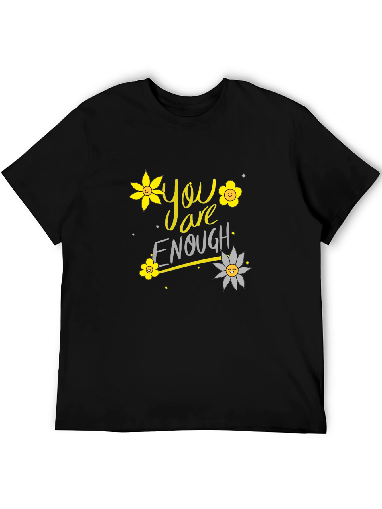 Black You Are Enough Floral Graphic T-Shirt view 5
