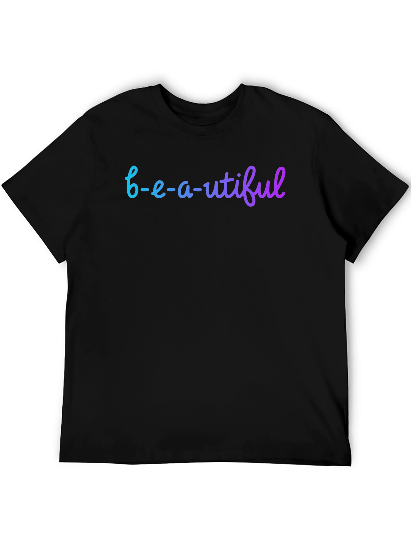 Black Beautiful Gradient Graphic Tee - Stylish Casual Wear view 5