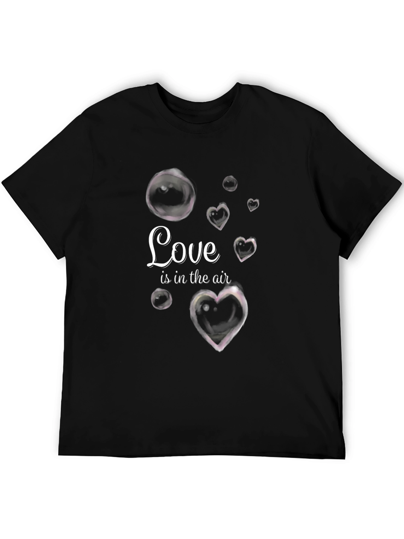 Black Love is in the Air T-Shirt - Romantic Heart Design view 5