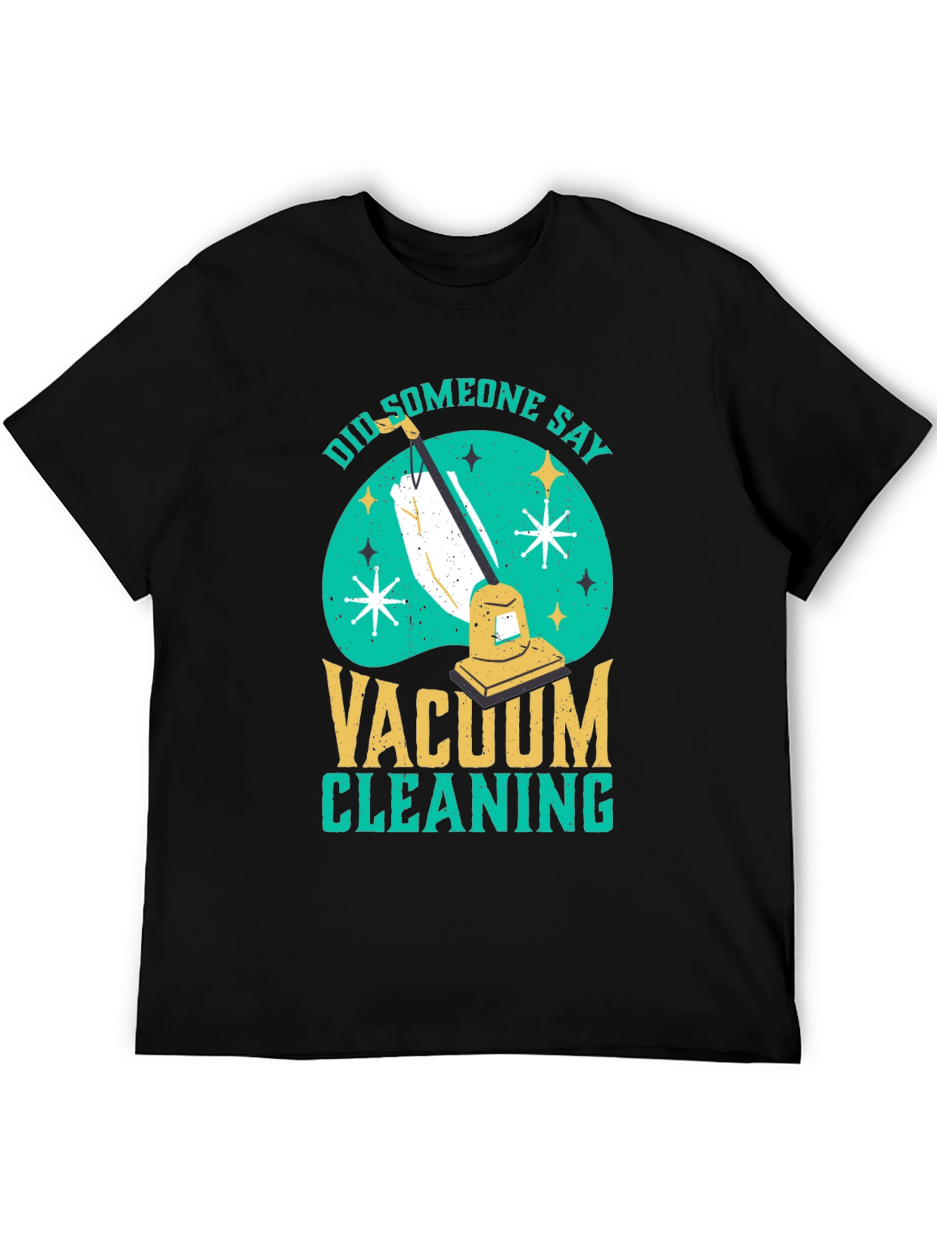 Black Funny Vacuum Cleaning T-Shirt view 5